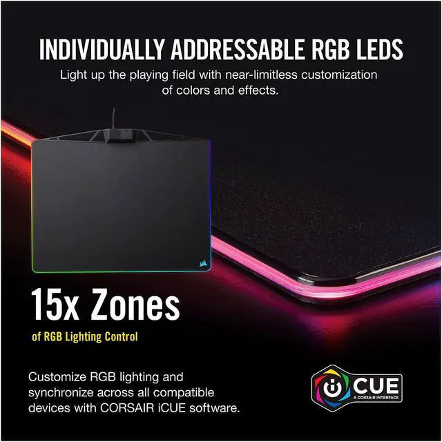 Alt view image 3 of 20 - Corsair Gaming MM800 RGB Polaris Mouse Pad