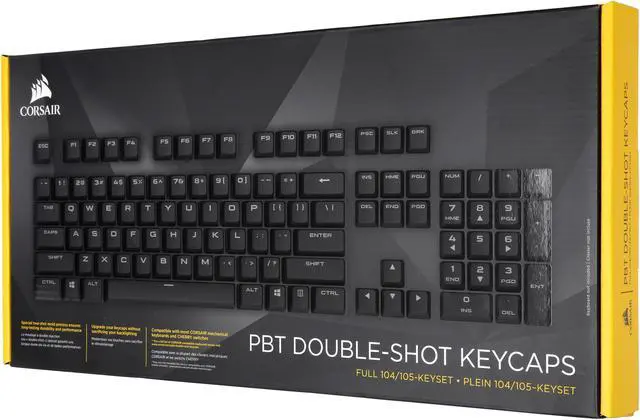 Alt view image 6 of 6 - Corsair Gaming PBT Double-shot Keycaps Full 104/105-Keyset - Black