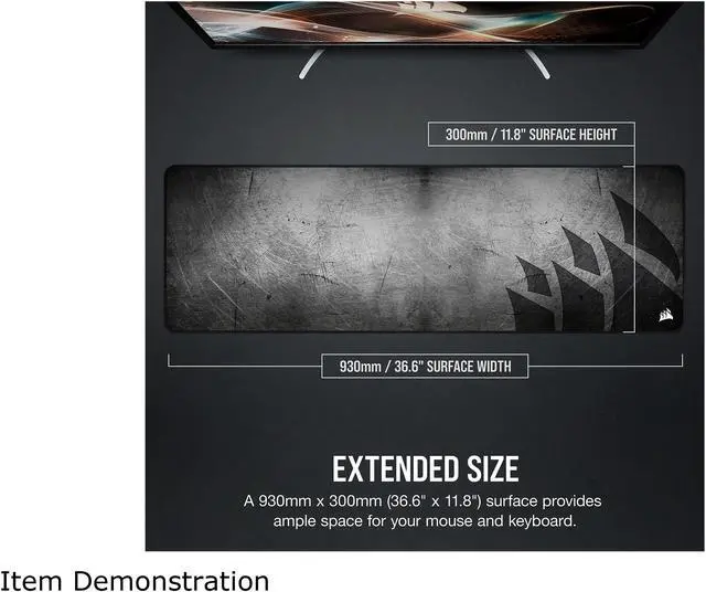 Alt view image 5 of 8 - Corsair MM300 PRO Premium Spill-Proof Cloth Gaming Mouse Pad - Extended