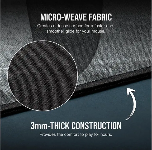 Alt view image 4 of 8 - Corsair MM300 PRO CH-9413631-WW Premium Spill-Proof Cloth Gaming Mouse Pad - Medium
