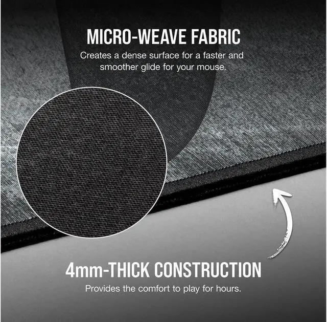 Alt view image 4 of 8 - Corsair MM350 PRO CH-9413771-WW Premium Spill-Proof Cloth Gaming Mouse Pad - Extended XL