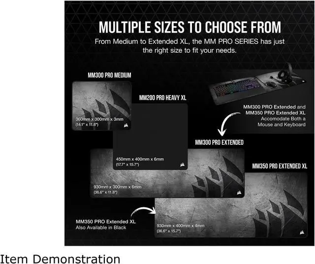 Alt view image 7 of 8 - Corsair MM350 PRO CH-9413771-WW Premium Spill-Proof Cloth Gaming Mouse Pad - Extended XL