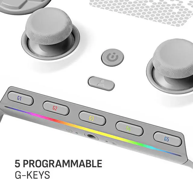 Alt view image 6 of 9 - SCUF ENVISION PRO Wireless PC Gaming Controller - Five Remappable G-Keys - Remappable Back Paddles - Instant Triggers - iCUE Compatible - White