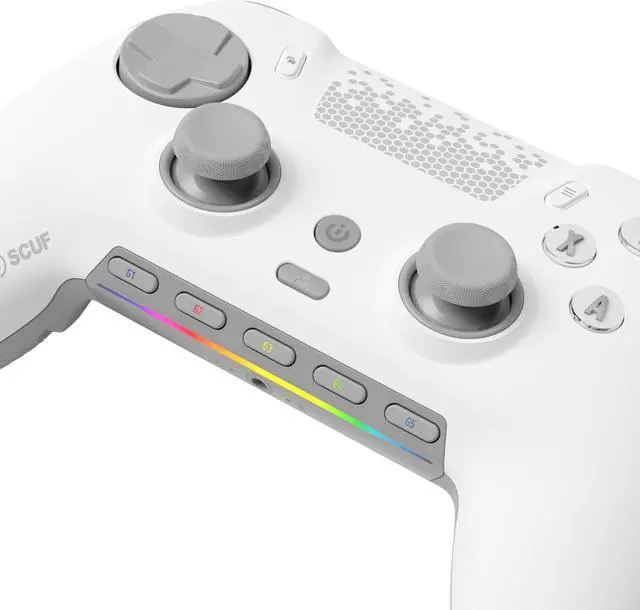 Alt view image 4 of 9 - SCUF ENVISION PRO Wireless PC Gaming Controller - Five Remappable G-Keys - Remappable Back Paddles - Instant Triggers - iCUE Compatible - White