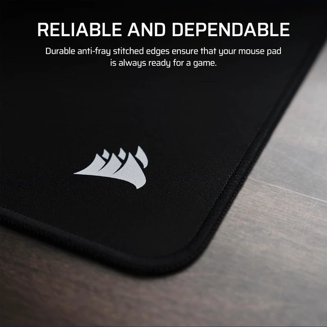 Alt view image 5 of 8 - Corsair MM Anti-Fray Cloth Gaming Mouse Pad, Large (450 x 400mm), Precision Micro-Woven Surface, Non-Slip Natural Rubber Base, Stitched Edges, Black