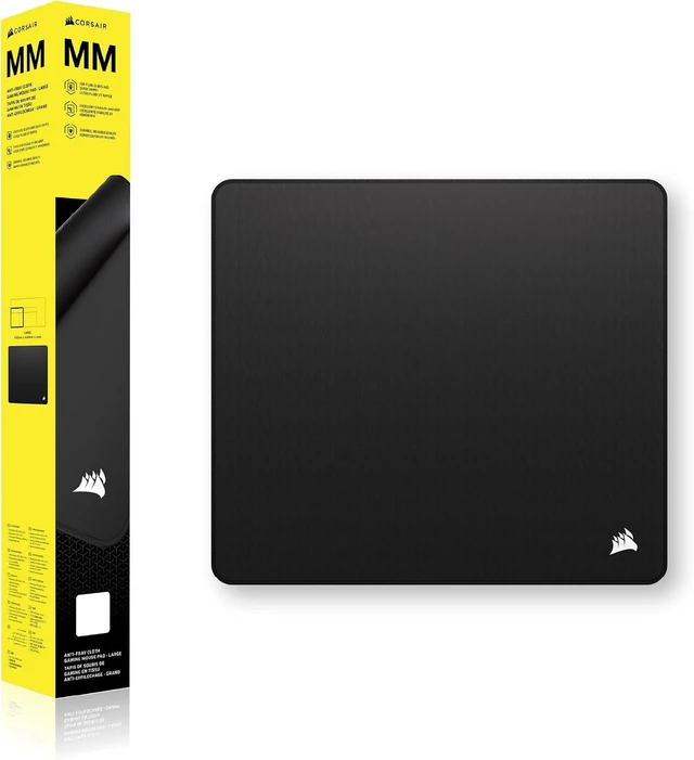 Alt view image 8 of 8 - Corsair MM Anti-Fray Cloth Gaming Mouse Pad, Large (450 x 400mm), Precision Micro-Woven Surface, Non-Slip Natural Rubber Base, Stitched Edges, Black