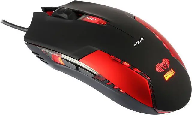 Main image of E-Blue COBRA JUNIOR EMS151RE Black/Red 1 x Wheel USB Wired Optical Gaming Mouse