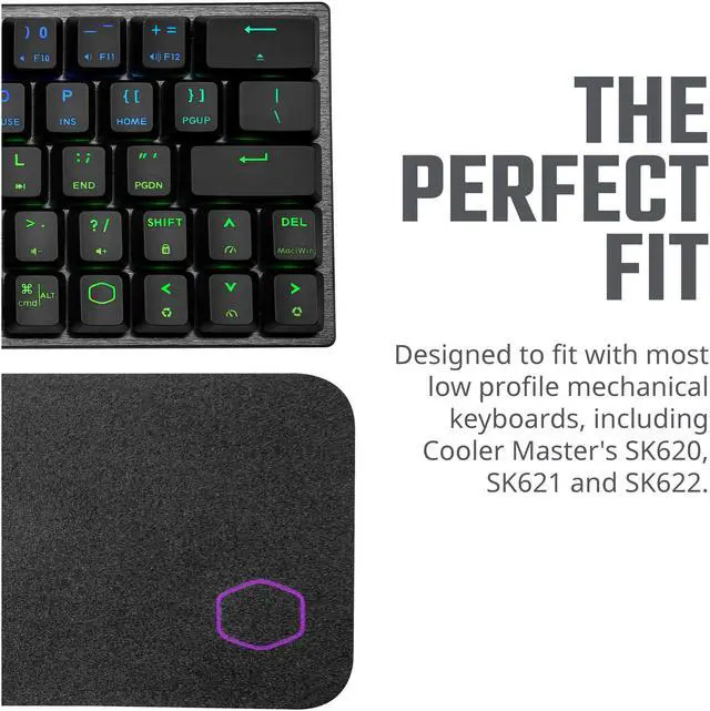 Alt view image 9 of 12 - Cooler Master WR510 Wrist Rest 60% Low Profile Compact Size with Low-Friction Surface, Anti-Slip Base, and Splash-Resistant Coating