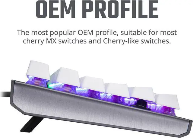 Alt view image 9 of 9 - COOLER MASTER KC-NPDWF1-US PBT Doubleshot Backlit Keycap Upgrade Set White for Mechanical Keyboards