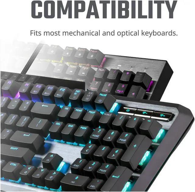 Alt view image 6 of 9 - COOLER MASTER KC-NPDMF1-US PBT Doubleshot Backlit Keycap Upgrade Set Mint Green for Mechanical Keyboards