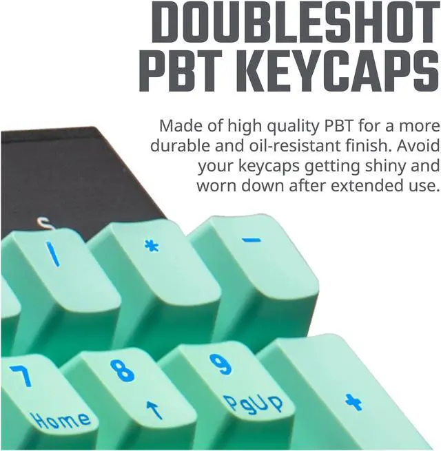Alt view image 7 of 9 - COOLER MASTER KC-NPDMF1-US PBT Doubleshot Backlit Keycap Upgrade Set Mint Green for Mechanical Keyboards