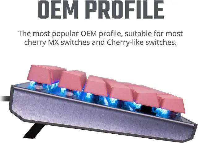 Alt view image 9 of 9 - COOLER MASTER KC-NPDSF1-US PBT Doubleshot Backlit Keycap Upgrade Set Sakura Pink for Mechanical Keyboards
