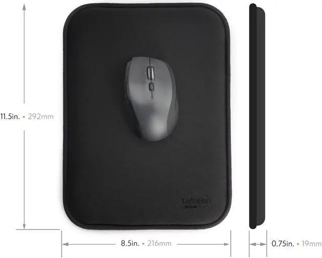 Alt view image 3 of 6 - Allsop Executive Pillowcore Multi-layer Foam Mousepad - Black