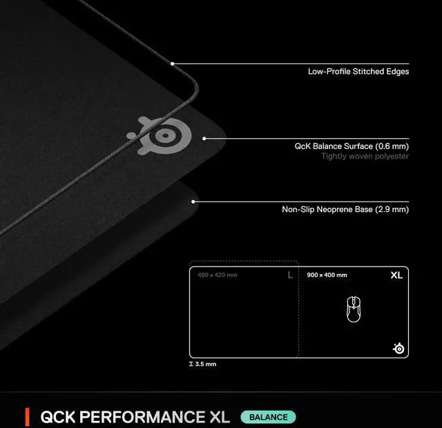Alt view image 10 of 14 - SteelSeries QcK Balance XL Mouse Mat