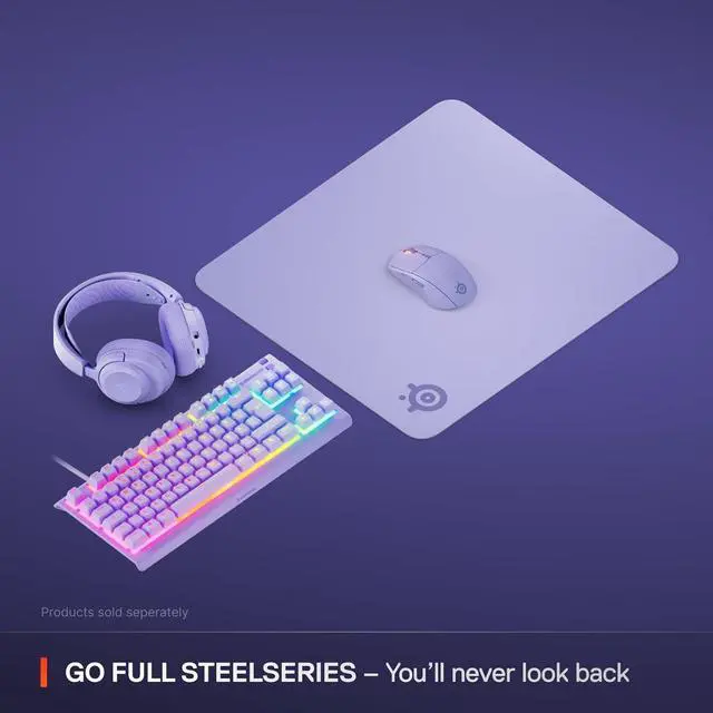 Alt view image 6 of 7 - SteelSeries QcK Cloth Gaming Mouse Pad - Exclusive Micro-Woven Surface, Optimized for Gaming Sensors, Maximum Control - Size L - Lavender
