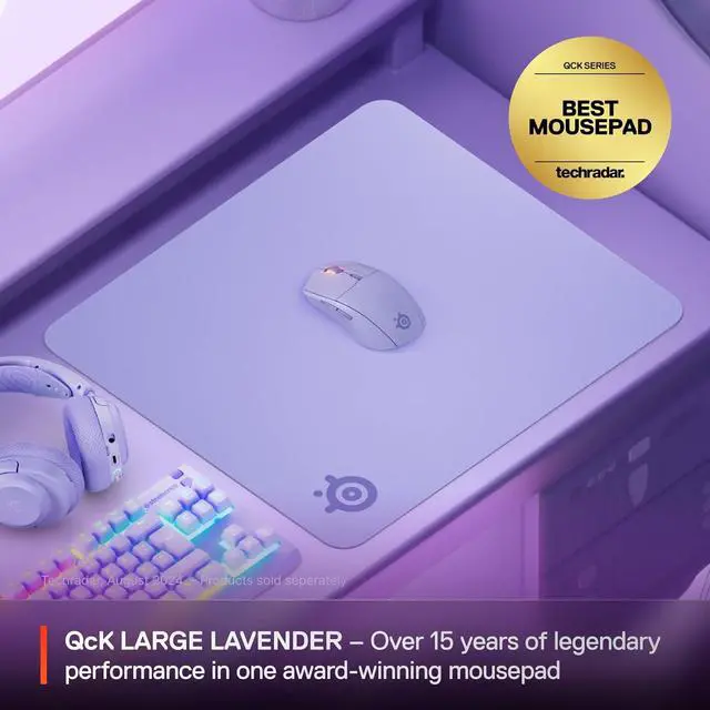 Alt view image 5 of 7 - SteelSeries QcK Cloth Gaming Mouse Pad - Exclusive Micro-Woven Surface, Optimized for Gaming Sensors, Maximum Control - Size L - Lavender