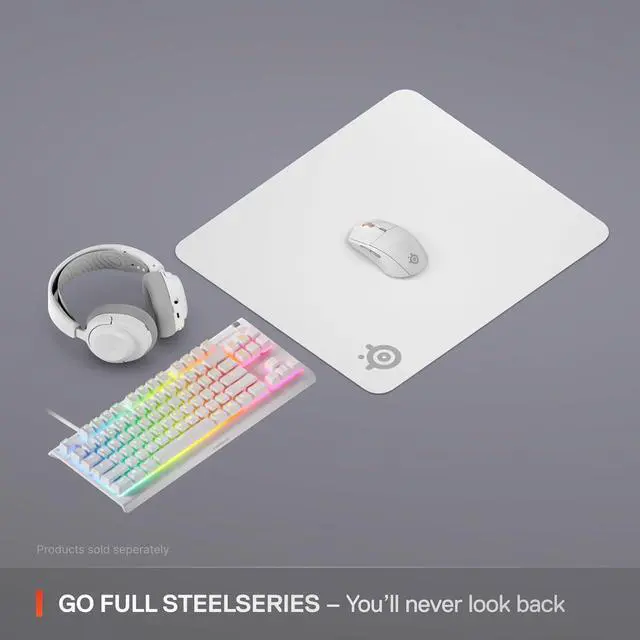 Alt view image 6 of 7 - SteelSeries QcK Cloth Gaming Mouse Pad - Exclusive Micro-Woven Surface, Optimized for Gaming Sensors, Maximum Control - Size L - White
