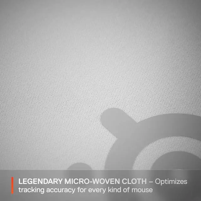 Alt view image 4 of 7 - SteelSeries QcK Cloth Gaming Mouse Pad - Exclusive Micro-Woven Surface, Optimized for Gaming Sensors, Maximum Control - Size L - White