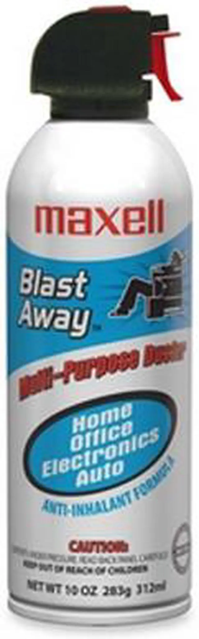 Main image of Maxell 190025 Blast Away Canned Air (Single Can) - 10 fl oz - Non-flammable - 1 Each - Blue, White
