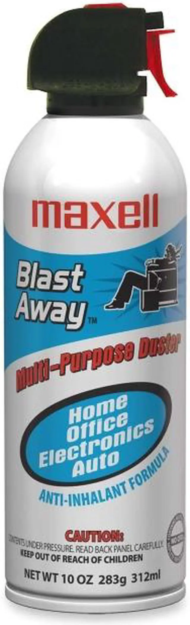 Alt view image 2 of 2 - Maxell 190025 Blast Away Canned Air (Single Can) - 10 fl oz - Non-flammable - 1 Each - Blue, White