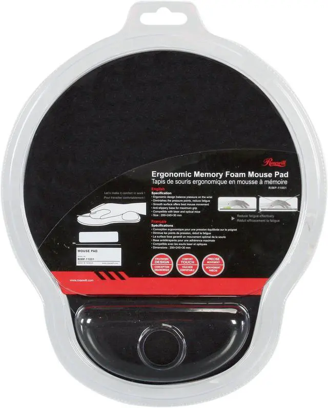 Alt view image 5 of 5 - Rosewill Memory Foam Mouse Pad with Wrist Rest - RIMP-11001