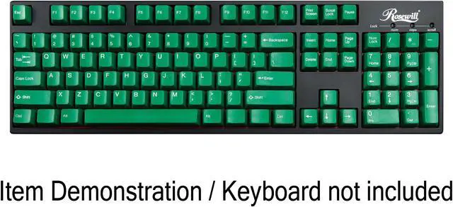 Alt view image 4 of 4 - Rosewill RIKC-13003 - Mechanical Double-Shot Keycaps - Green, 104 Keys with Puller