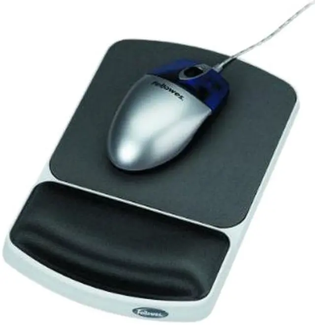 Main image of Fellowes 91741 Gel Wrist Rest and Mouse Pad - Graphite/Platinum