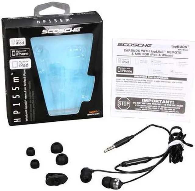 Alt view image 5 of 6 - SCOSCHE Canal Noise Isolation 3.5mm Headset with TapLINE II Control Technology (HP155m)