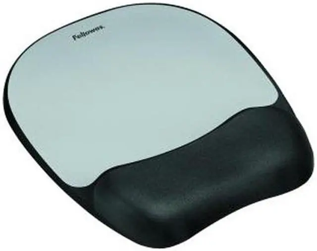 Alt view image 2 of 2 - Fellowes 9175801 Memory Foam Mouse Pad/Wrist Rest- Silver Streak