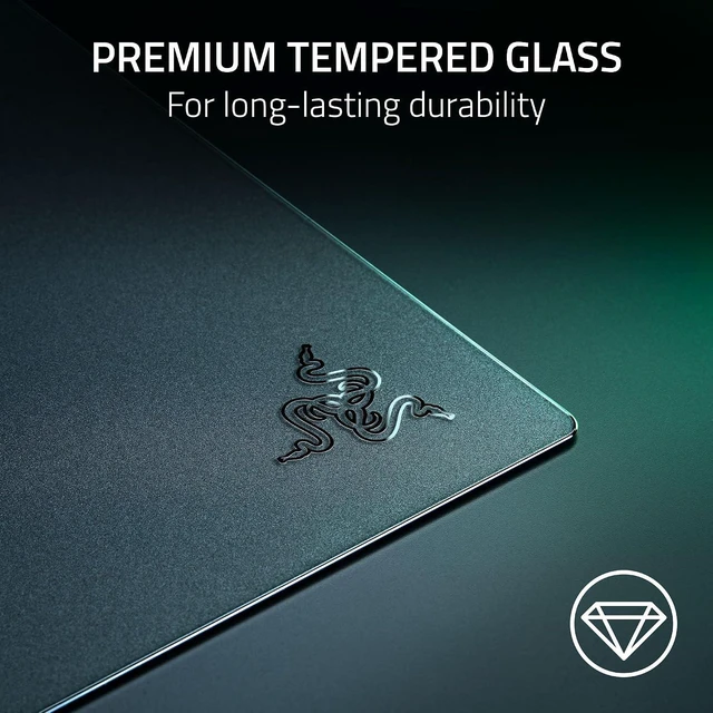 Alt view image 3 of 11 - Razer Atlas Pro, Tempered Glass Gaming Mouse Mat, Ultra-Thin 1.9mm, Dirt and Scratch Resistant, Ultra-Smooth Low-Friction Surface, Optimized for Optical Sensors, Anti-Slip Base, Black