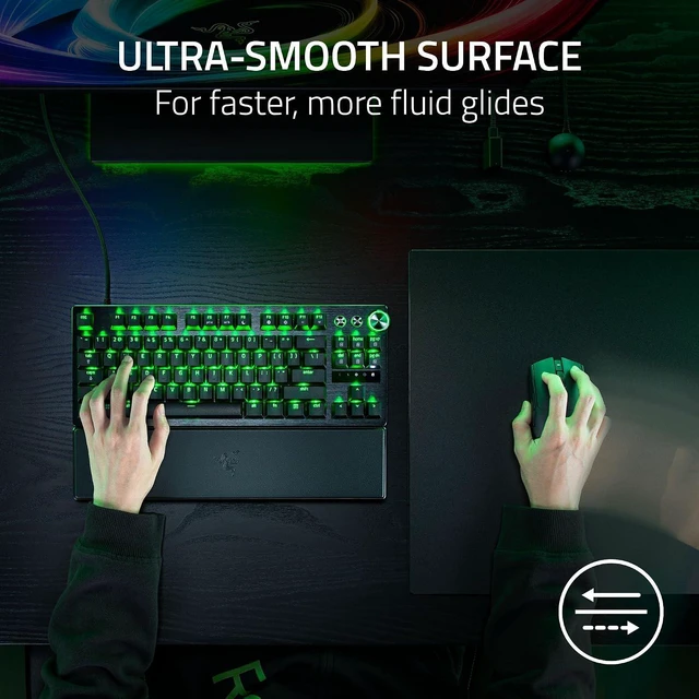 Alt view image 5 of 11 - Razer Atlas Pro, Tempered Glass Gaming Mouse Mat, Ultra-Thin 1.9mm, Dirt and Scratch Resistant, Ultra-Smooth Low-Friction Surface, Optimized for Optical Sensors, Anti-Slip Base, Black
