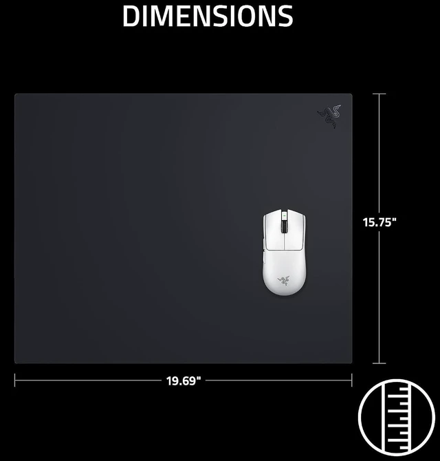 Alt view image 6 of 11 - Razer Atlas Pro, Tempered Glass Gaming Mouse Mat, Ultra-Thin 1.9mm, Dirt and Scratch Resistant, Ultra-Smooth Low-Friction Surface, Optimized for Optical Sensors, Anti-Slip Base, Black
