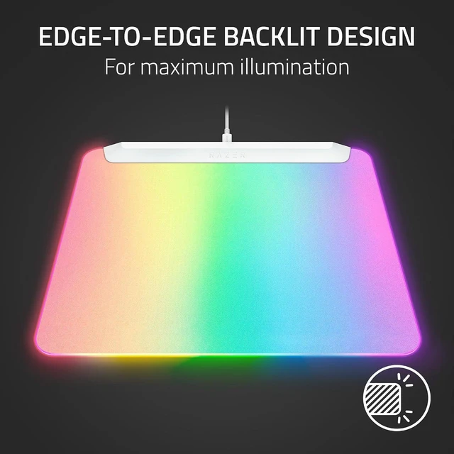 Alt view image 2 of 9 - Razer Firefly V2 Pro Fully Illuminated RGB Gaming Mouse Mat, White,Backlit Design, 15 Zone Chroma Lighting, USB 2.0 Port, Detachable USB Type C Cable, Micro Textured Surface, Anti Slip Base