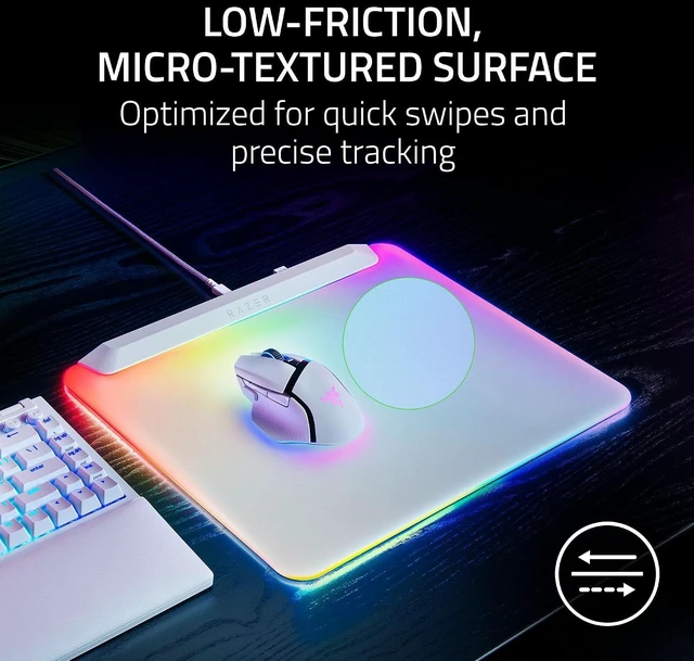 Alt view image 6 of 9 - Razer Firefly V2 Pro Fully Illuminated RGB Gaming Mouse Mat, White,Backlit Design, 15 Zone Chroma Lighting, USB 2.0 Port, Detachable USB Type C Cable, Micro Textured Surface, Anti Slip Base