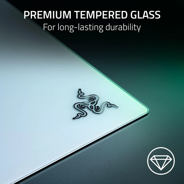 Alt view image 3 of 12 - Razer Atlas Pro, Tempered Glass Gaming Mouse Mat, Ultra-Thin 1.9mm, Dirt and Scratch Resistant, Ultra-Smooth Low-Friction Surface, Optimized for Optical Sensors, Anti-Slip Base, White