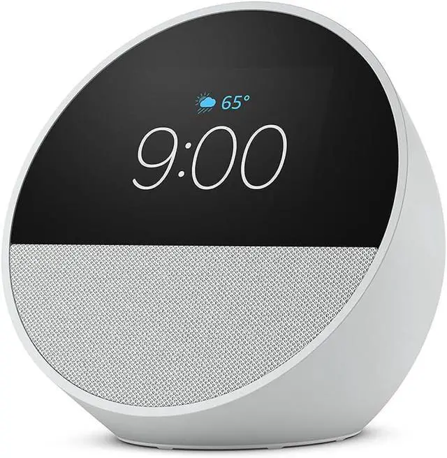 Main image of Amazon ECHOSPOTWH Echo Spot 2024 Smart Alarm with Alexa - Glacier White