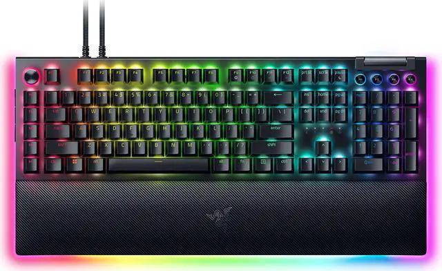 Main image of Razer BlackWidow V4 Pro Wired Mechanical Gaming Keyboard - Green Switches (Tactile & Clicky), Doubleshot ABS Keycaps, Command Dial, Chroma RGB, Magnetic Wrist Rest, Snap Tap - Black