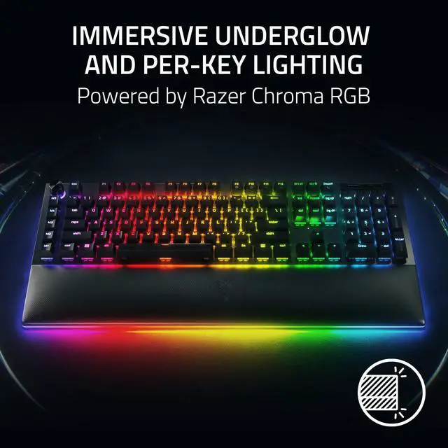 Alt view image 3 of 11 - Razer BlackWidow V4 Pro Wired Mechanical Gaming Keyboard - Green Switches (Tactile & Clicky), Doubleshot ABS Keycaps, Command Dial, Chroma RGB, Magnetic Wrist Rest, Snap Tap - Black
