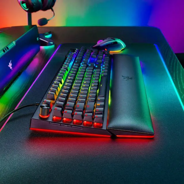 Alt view image 10 of 11 - Razer BlackWidow V4 Pro Wired Mechanical Gaming Keyboard - Green Switches (Tactile & Clicky), Doubleshot ABS Keycaps, Command Dial, Chroma RGB, Magnetic Wrist Rest, Snap Tap - Black