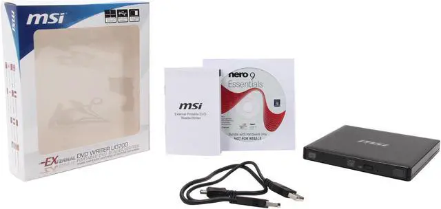 Alt view image 5 of 5 - MSI USB 2.0 External Slim DVD Burner Model UO700-K