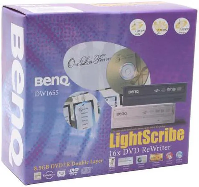 Alt view image 4 of 4 - BenQ Black 16X DVD+R 8X DVD+RW 8X DVD+R DL 16X DVD-R 6X DVD-RW 16X DVD-ROM 48X CD-R 32X CD-RW 48X CD-ROM 2M Cache E-IDE/ATAPI DVD Burner with LightScribe