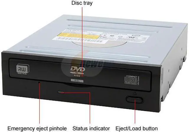 Alt view image 2 of 6 - LITE-ON Black 16X DVD+R 8X DVD+RW 8X DVD+R DL 16X DVD-R 6X DVD-RW 16X DVD-ROM 48X CD-R 24X CD-RW 48X CD-ROM 2M Cache ATAPI/E-IDE DVD Burner with Replaceable White Front Panel