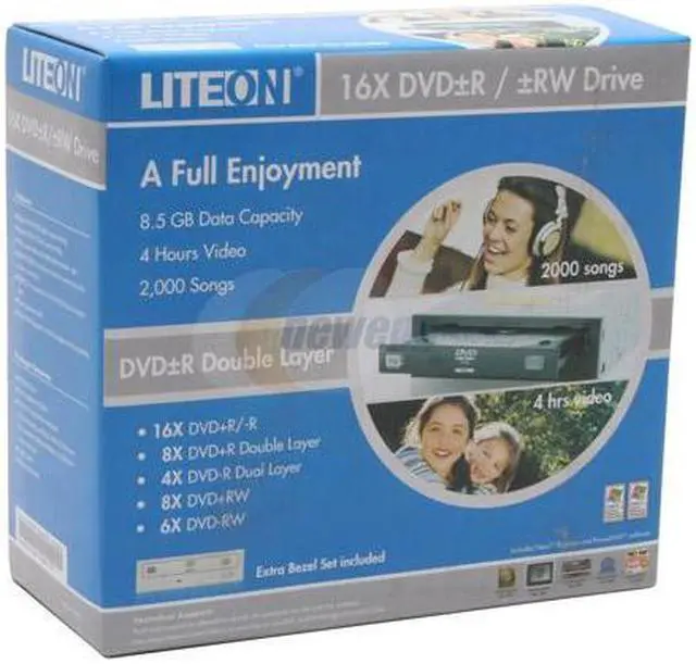 Alt view image 5 of 6 - LITE-ON Black 16X DVD+R 8X DVD+RW 8X DVD+R DL 16X DVD-R 6X DVD-RW 16X DVD-ROM 48X CD-R 24X CD-RW 48X CD-ROM 2M Cache ATAPI/E-IDE DVD Burner with Replaceable White Front Panel