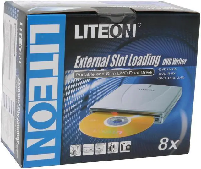 Alt view image 5 of 5 - LITE-ON Silver 8X DVD+R 4X DVD+RW 2.4X DVD+R DL 8X DVD-R 4X DVD-RW 8X DVD-ROM 24X CD-R 24X CD-RW 24X CD-ROM 2M Cache USB 2.0 Slim Slot-in DVD Burner Model SLW-831SX
