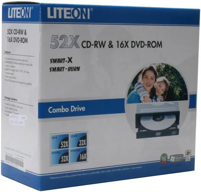Alt view image 5 of 5 - LITE-ON Combo 16X DVD-ROM 52X CD-R 32X CD-RW 52X CD-ROM Black IDE Model DH-52C2P-08