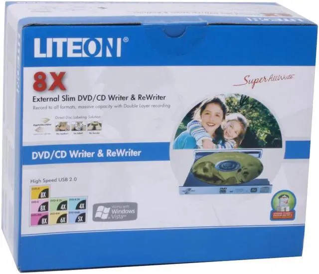 Alt view image 6 of 6 - LITE-ON USB 2.0 External Slim 8X DVD Burner with LightScribe Model DX-8A1H-01 LightScribe Support