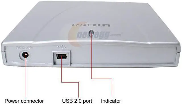 Alt view image 3 of 6 - LITE-ON USB 2.0 External Slim 8X DVD Burner with LightScribe Model DX-8A1H-01 LightScribe Support