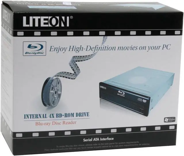Alt view image 6 of 6 - LITE-ON Black 4X BD-ROM 12X DVD-ROM 32X CD-ROM SATA Internal 4X Blu-ray DVD ROM Model DH-4O1S-08