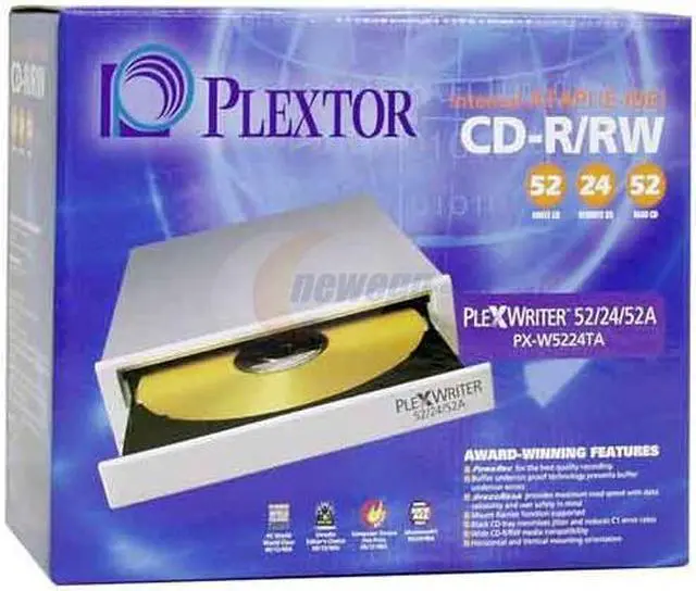 Alt view image 4 of 4 - PLEXTOR CD Burner 52X CD-R 24X CD-RW 52X CD-ROM Ivory IDE Model PX-W5224TA/SW