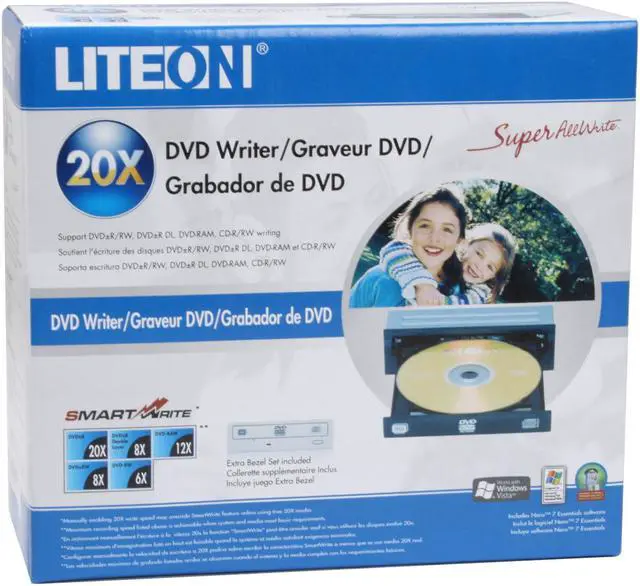 Alt view image 5 of 5 - LITE-ON 20X DVD±R DVD Burner 20X DVD+R 8X DVD+RW 8X DVD+R DL 20X DVD-R 6X DVD-RW 16X DVD-ROM 48X CD-R 32X CD-RW 48X CD-ROM Black IDE Model LH-20A1P-33